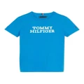 Tommy Hilfiger Logo Peached Cotton T-shirt (8-16 Years) in Blue 12