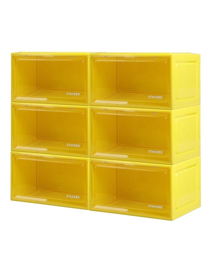 STACKED 6x Magnetic Door Stackable Shoe Storage Box in Yellow