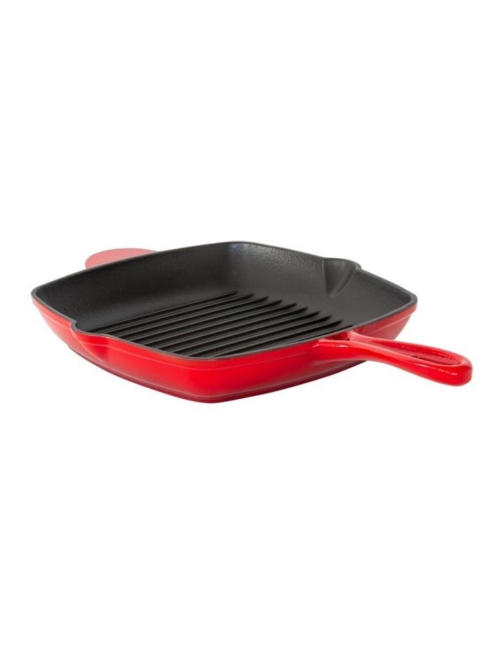 HEALTHY CHOICE Enamelled Cast Iron Square Grill Pan 44x30 x4.7cm in Red