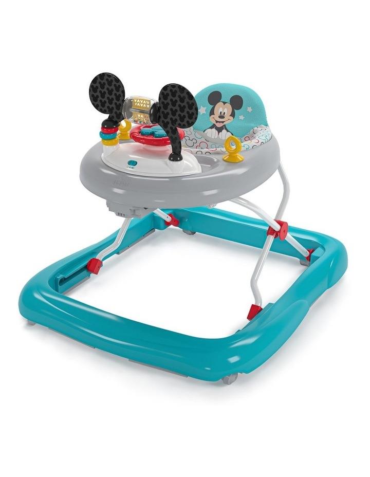 BRIGHT STARTS Disney Mickey Mouse Foldable Baby Walker with Music & Play Toys in Blue