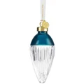 Waterford Christmas Crystal Ornaments Faith Drop Bauble in Fjord Teal 7cm