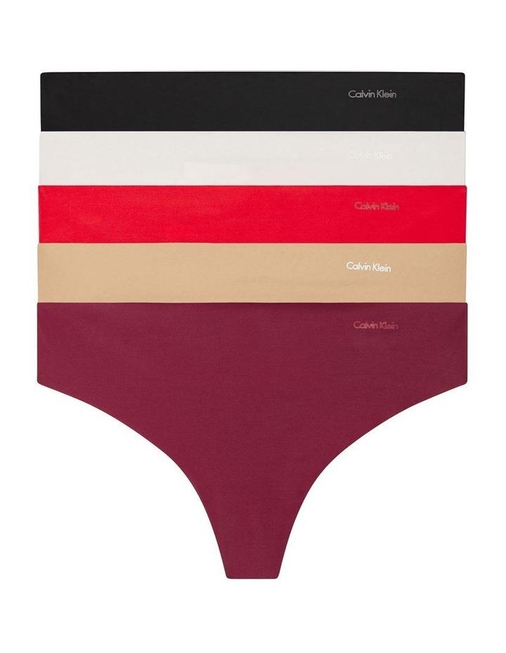 Calvin Klein Invisibles Thong 5 Pack in Multi Assorted L