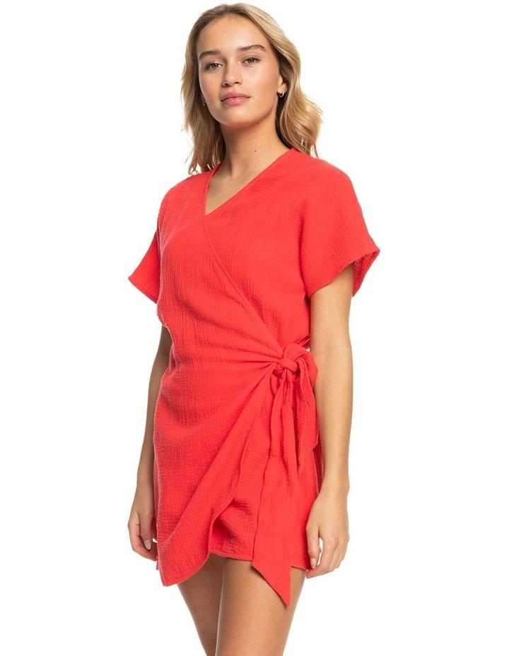 Roxy Sweetest Summer Love Beach Wrapped Dress in Bittersweet Red XS