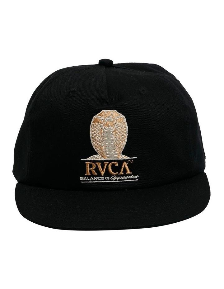 RVCA King Kobra Snapback Cap in Washed Black OSFA