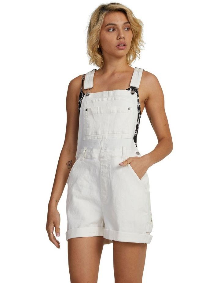 RVCA Denim Sloucher Overalls in Vintage White Assorted 24