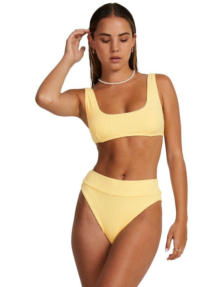 RVCA Tezzy Rib Scooped Bralette Bikini Top in Butter Yellow 8