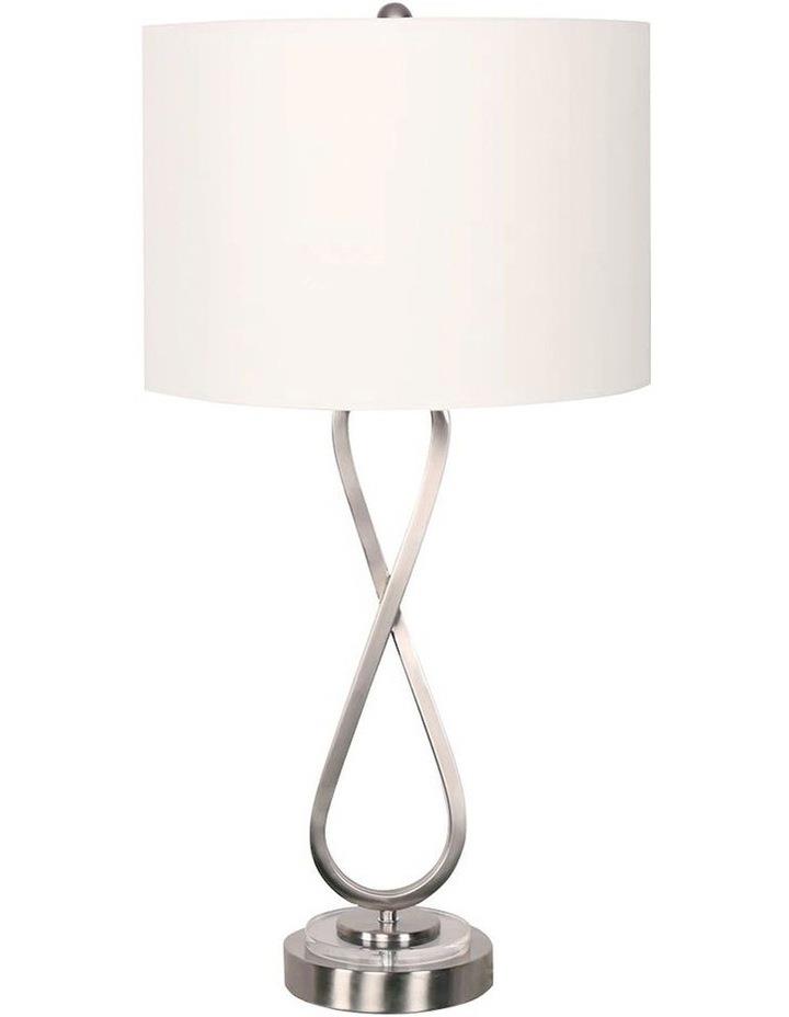 Sarantino Contemporary Table Lamp in Nickel Silver