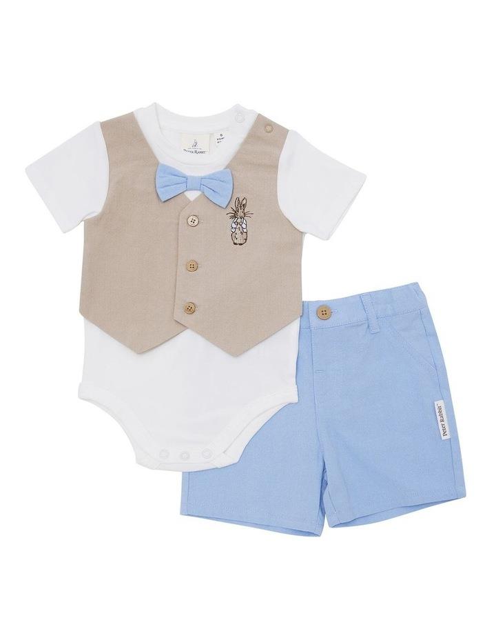 Peter Rabbit Bodysuit And Short Set in Chambray Blue Assorted 000