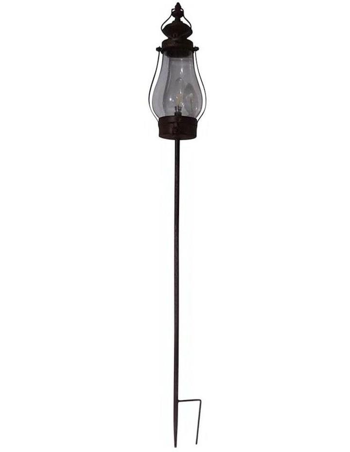 Willow & Silk Garden Lantern on Stake With Battery LED Light in Brown