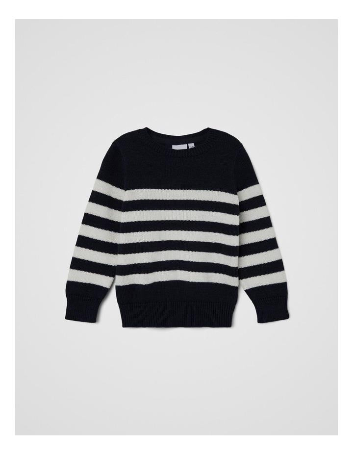 Name It Simon Striped Knit Sweater in Dark Sapphire Navy 2
