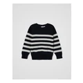 Name It Simon Striped Knit Sweater in Dark Sapphire Navy 3