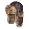 Ozwear Ugg Ugg Vintage Rodeo Leather Rabbit Fur Aviator Hat in Brown S