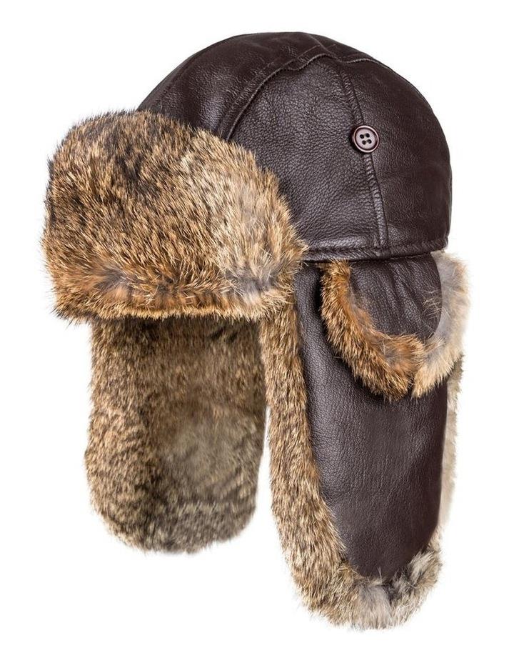 Ozwear Ugg Ugg Vintage Rodeo Leather Rabbit Fur Aviator Hat in Brown L