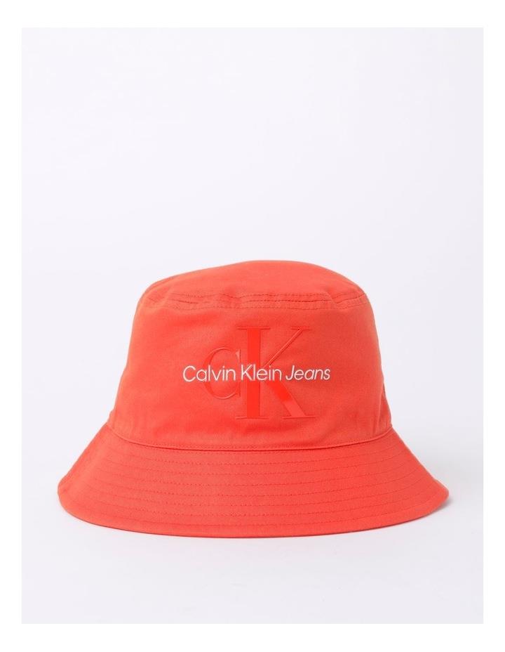Calvin Klein Monogram Bucket Hat in Poppy Orange One Size