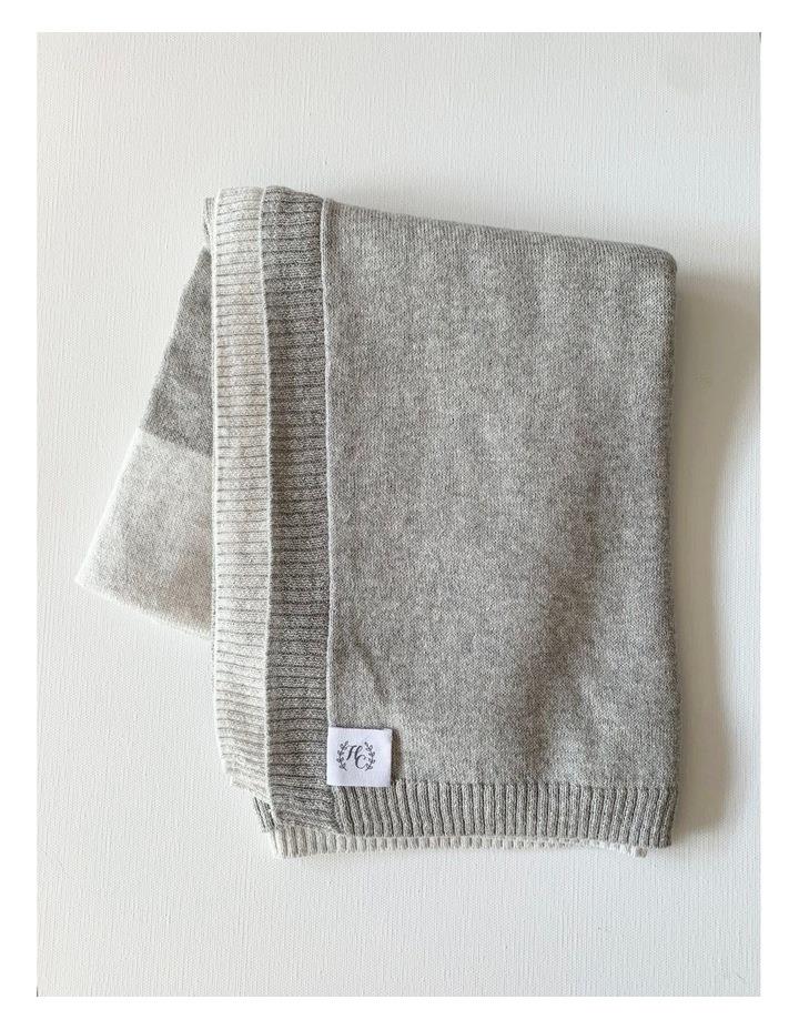 Heirloom Cashmere Cotton Cashmere Colorblock Blanket in Grey Marle One Size