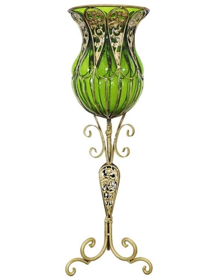 SOGA Glass Floor Vase With Tall Metal Flower Stand 85cm in Assorted
