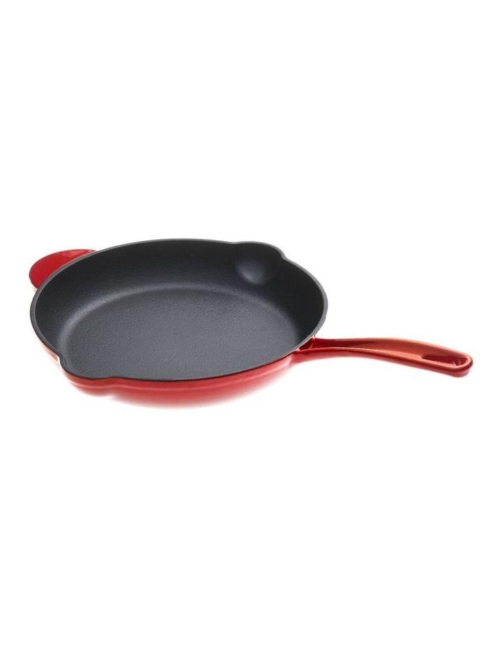 Gourmet Kitchen Cast Iron Fry Pan 26cm in Black Cherry Red