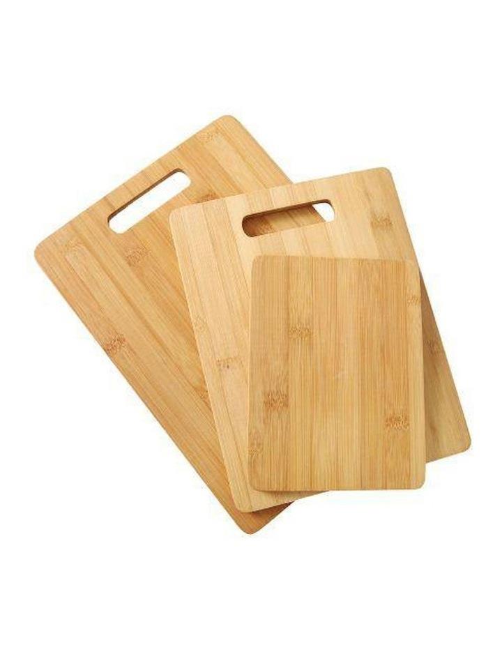 Gourmet Kitchen Natural Bamboo Cutting Board Set 3 Piece in Brown
