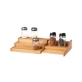 Gourmet Kitchen 3 Tier Expandable Spice Rack 23x21x8.4cm in Natural Brown
