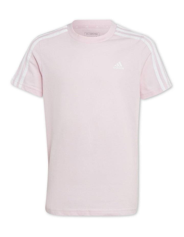 Adidas Essentials 3-Stripes Cotton T-shirt in Pink Lt Pink 7-8