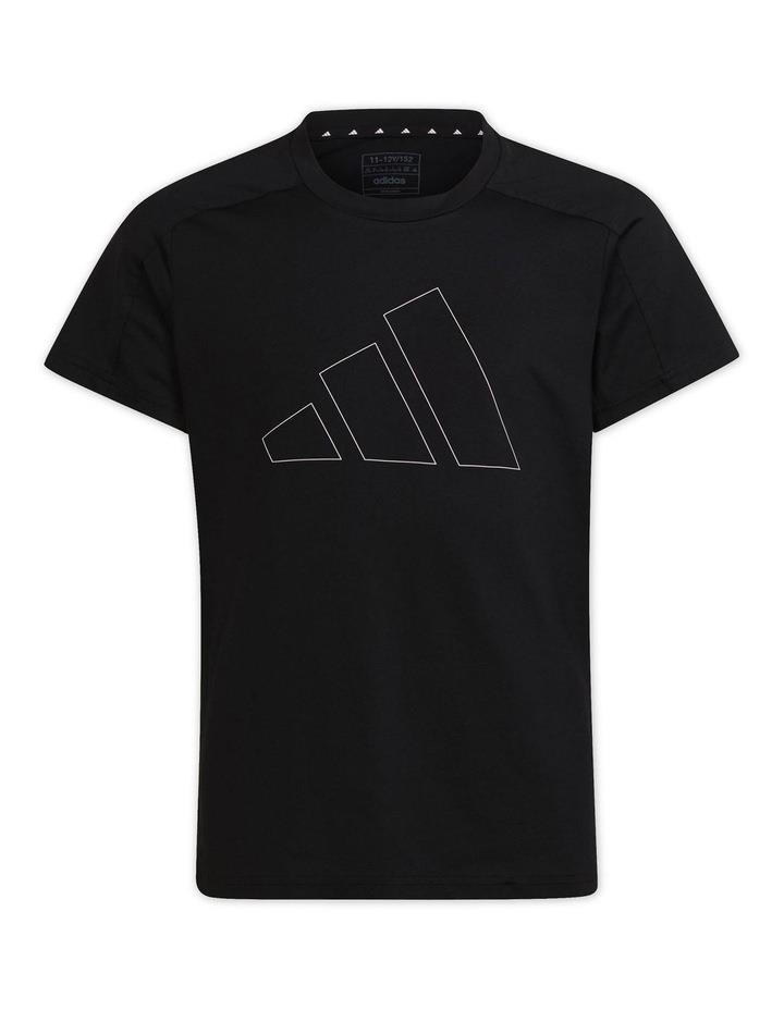Adidas Essentials Aeroready Regular Fit Logo T-shirt in Black 7-8