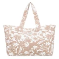 Roxy Anti Bad Vibes Tote Bag in Warm Taupe Happy Hibiscus Brown OSFA
