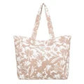 Roxy Anti Bad Vibes Tote Bag in Warm Taupe Happy Hibiscus Brown OSFA