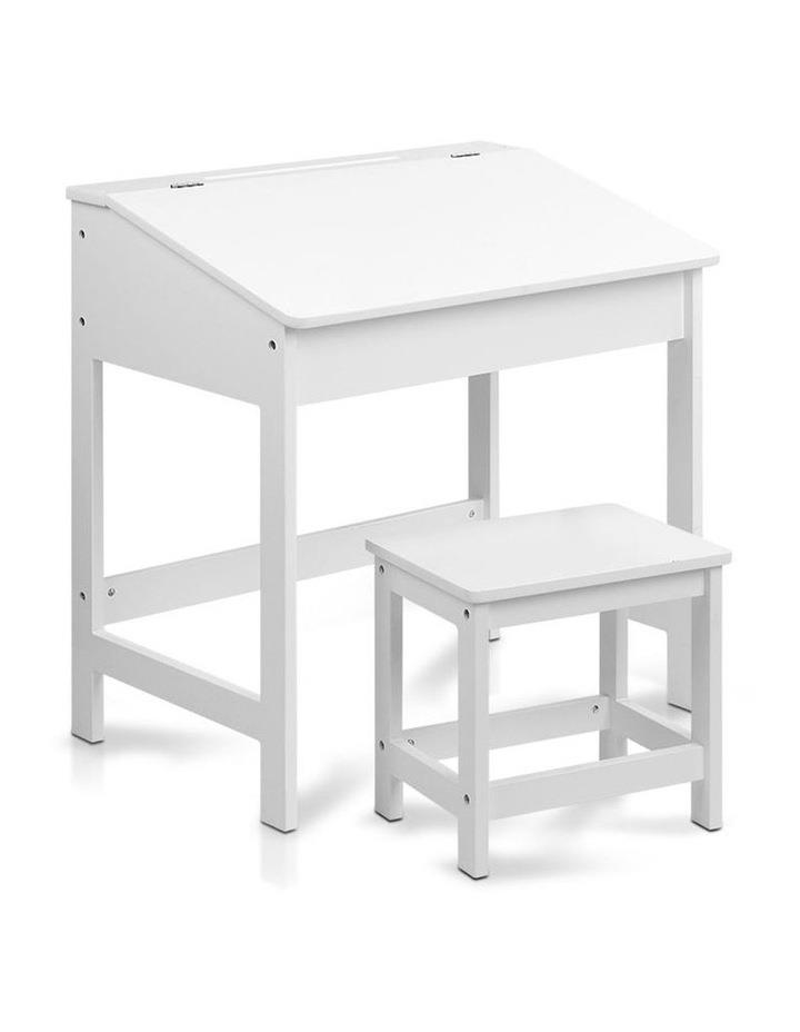 Keezi Keezi Kids Table and Chairs Set Children Drawing Writing Desk Storage Toys Play White