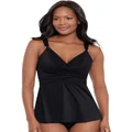 Miraclesuit Swim Plunge Full Bust Underwired Tankini Top in Black 14D
