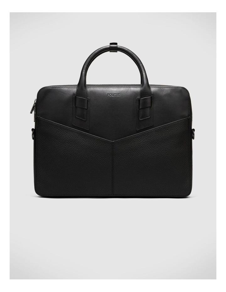 Politix Leather Briefcase in Black