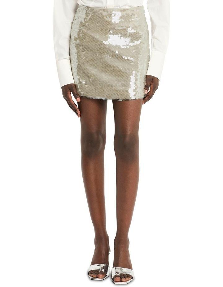 Sass & Bide Deliria Mini Skirt in Nude Sequin Champagne 16