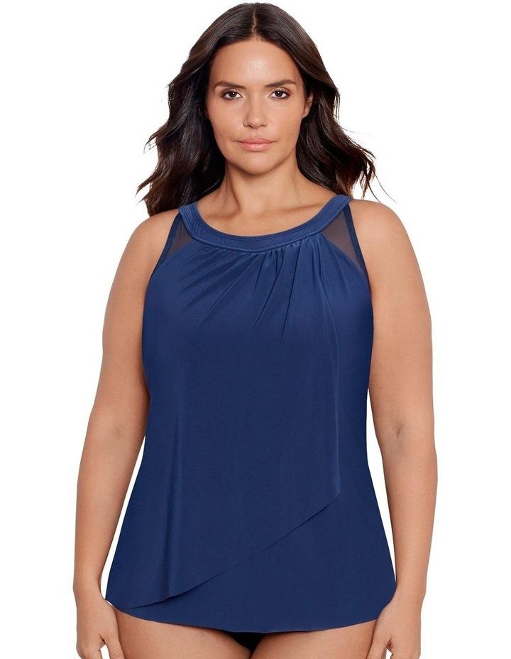 Miraclesuit Swim Illusionists Ursula High Neck Underwired Plus Size Tankini Top in Midnight 18W