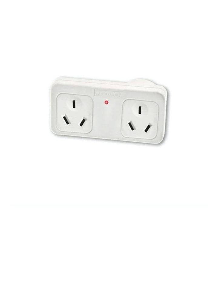 SANSAI Double Right Hand Surge Protected Adaptor in White