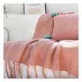SOGA Tassel Fringe Knitting Blanket in Pink