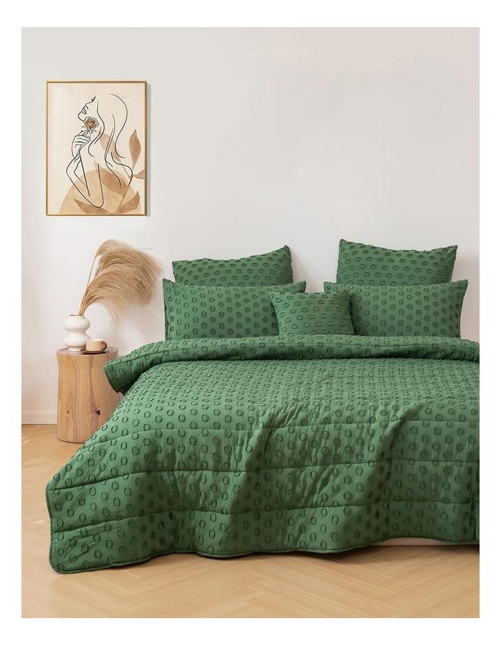 Dreamaker Haven Spot Comforter Set 6 Piece in Eden Dark Green Double