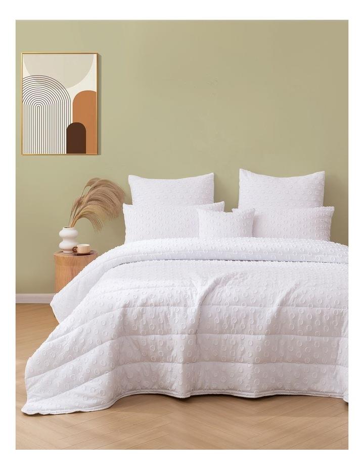 Dreamaker Haven Spot Comforter Set 6 Piece in White Double