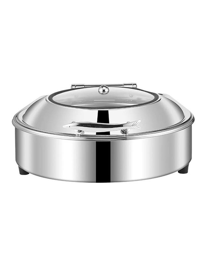 SOGA Stainless Steel Round Chafing Dish with Top Lid in Silver