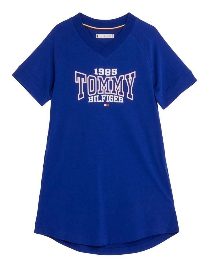 Tommy Hilfiger Girls 8-16 1985 Collection Varsity T-Shirt Dress in Blue 8