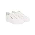 Calvin Klein Leather Platform Trainers Shoes in White 38