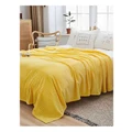 SOGA Throw Blanket Warm Cozy Striped Pattern Thin Flannel Coverlet Fleece Bed Sofa Comforter in Yellow
