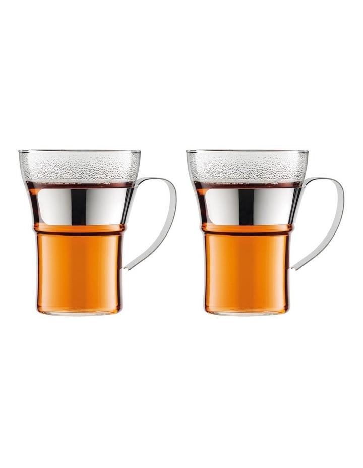 Bodum Assam Coffee Glass 2 Piece With Steel Handle in Clear