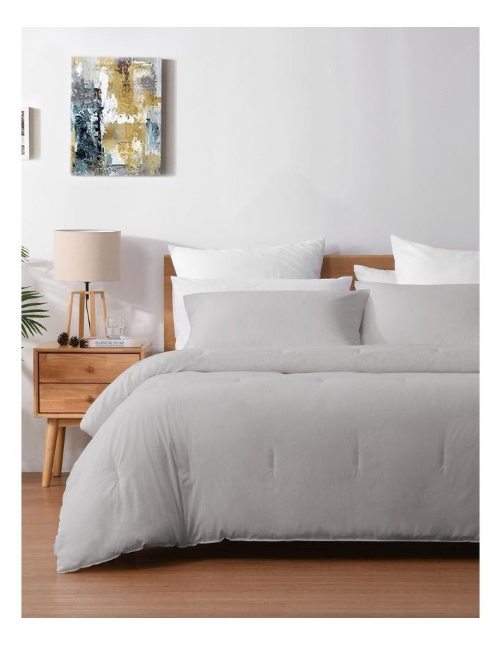 Dreamaker 225TC Cotton Washed Comforter Set in Light Grey King