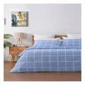 Dreamaker 225TC Checkered Cotton Washed Comforter Set in Blue Queen