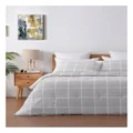 Dreamaker 225TC Cotton Washed Checkered Comforter Set in Grey Queen
