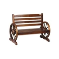 Levede Garden Bench Wooden Wagon Seat in Brown