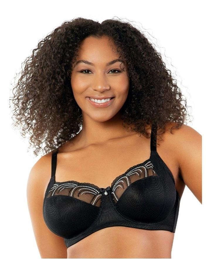 Parfait Pearl Wired Unlined Full Bust Bra With Embroidery in Black 10D