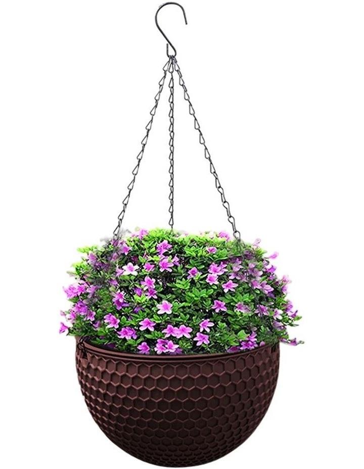 SOGA Small Hanging Resin Self Watering Flower Pot Brown