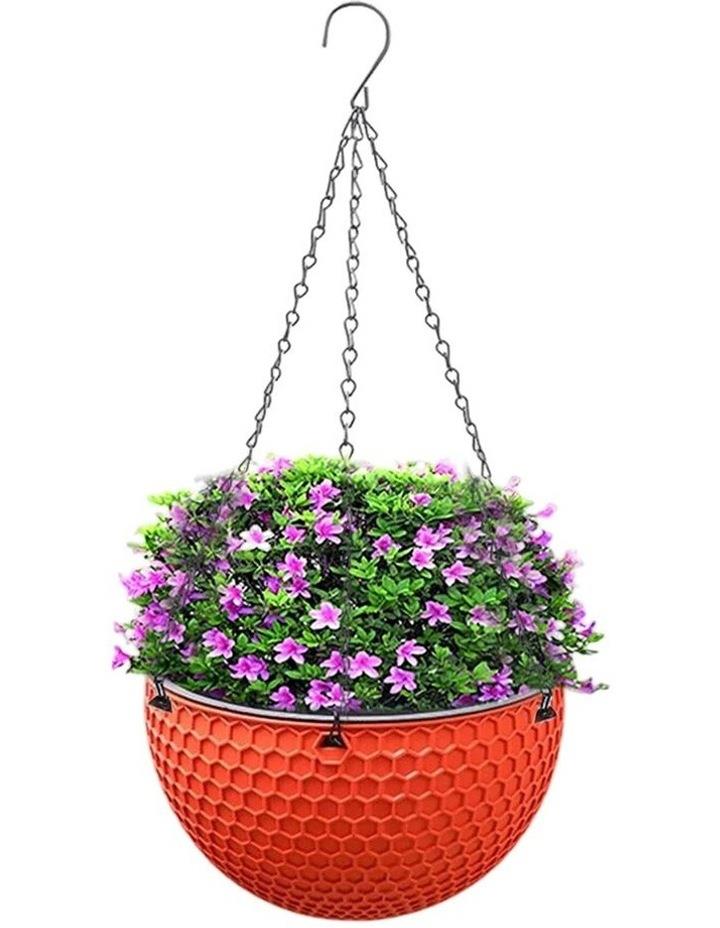 SOGA Small Hanging Resin Self Watering Flower Pot in Red
