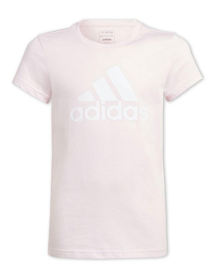 adidas Essentials Big Logo Cotton T-shirt in Clear Pink/White Lt Pink 7-8
