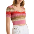Marcs West End Hues Knit Top in Java Stripe Assorted XL